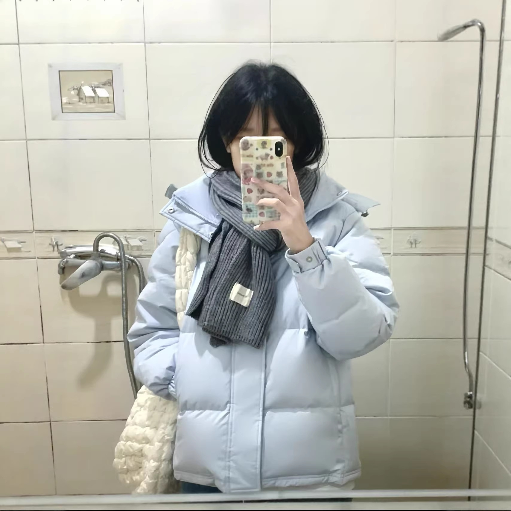 Zhongxi Short down Jacket for Women 2025 Winter New Thickened Hooded Petite White Duck down Couple's Puffer Jacket