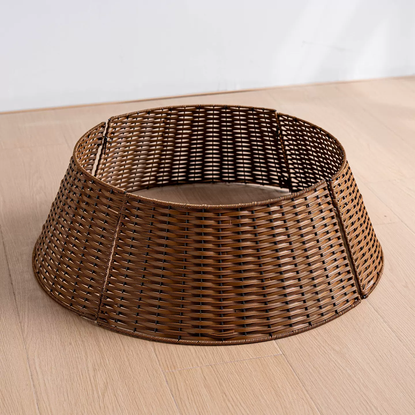 新款跨境圣诞树底座围栏手工编织树篮ins极简树裙圣诞树脚装饰品