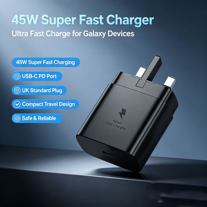European standard applicable Samsung 45W UK standard mobile phone charger PD45w super fast charging Samsung Galaxy charger
