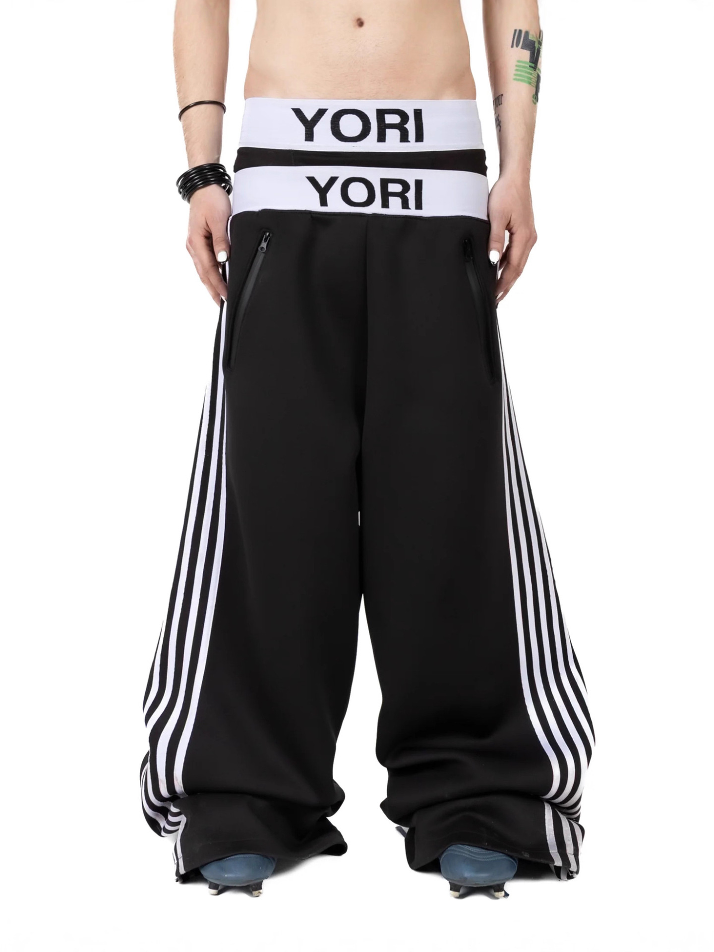 Otoño y invierno retro americano para hombres y mujeres Harajuku calles neutras calles pantalones de piernas anchas dobles pantalones de correa de pulsación pantalones transfronterizos