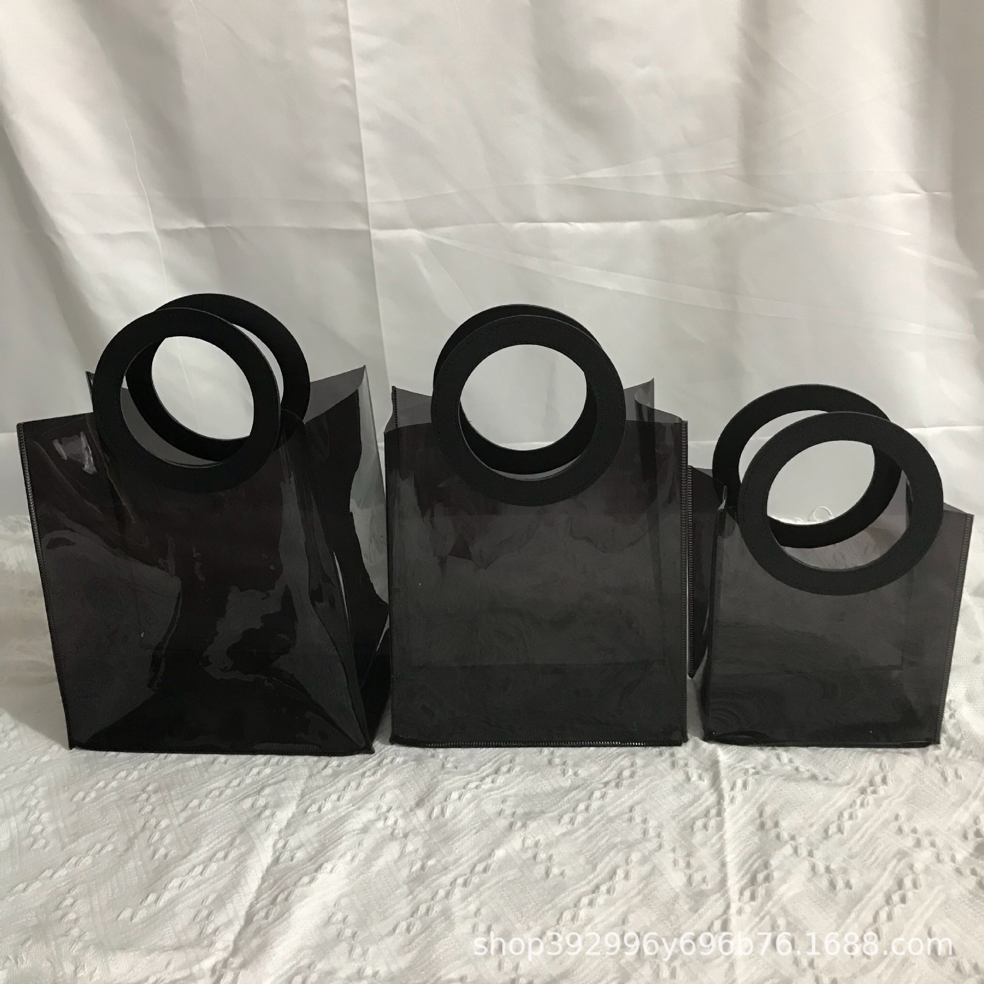 pvc塑料手提袋透明彩色超透颜色膜购物袋TPU礼品袋肩背包现货批发