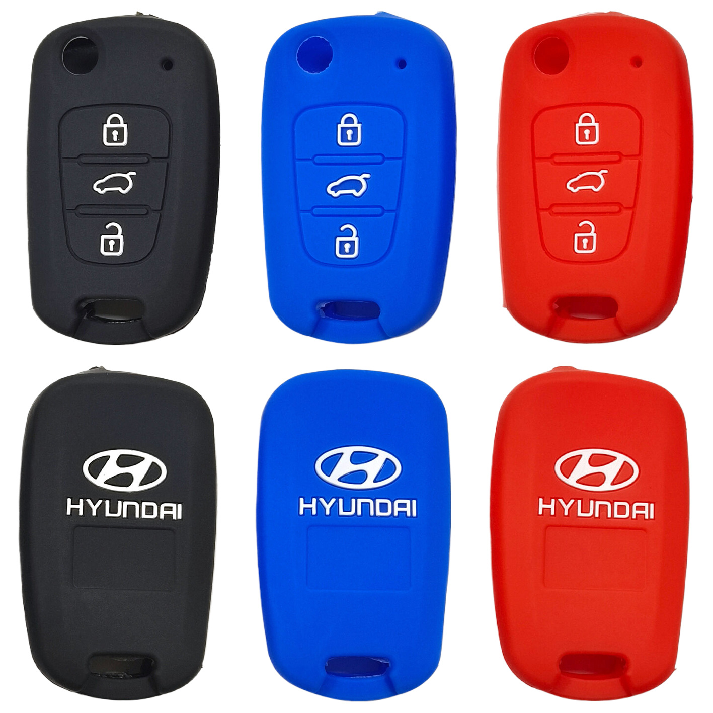 适用于现代索纳塔八代三键折叠钥匙套雅尊IX35飞思悦动硅胶钥匙套