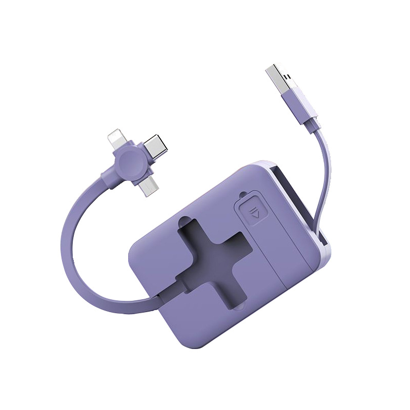 Suministro transfronterizo de cable de datos retráctil tres en uno de 60W, función de soporte, cable de carga rápida, cable de datos de regalo corporativo al por mayor