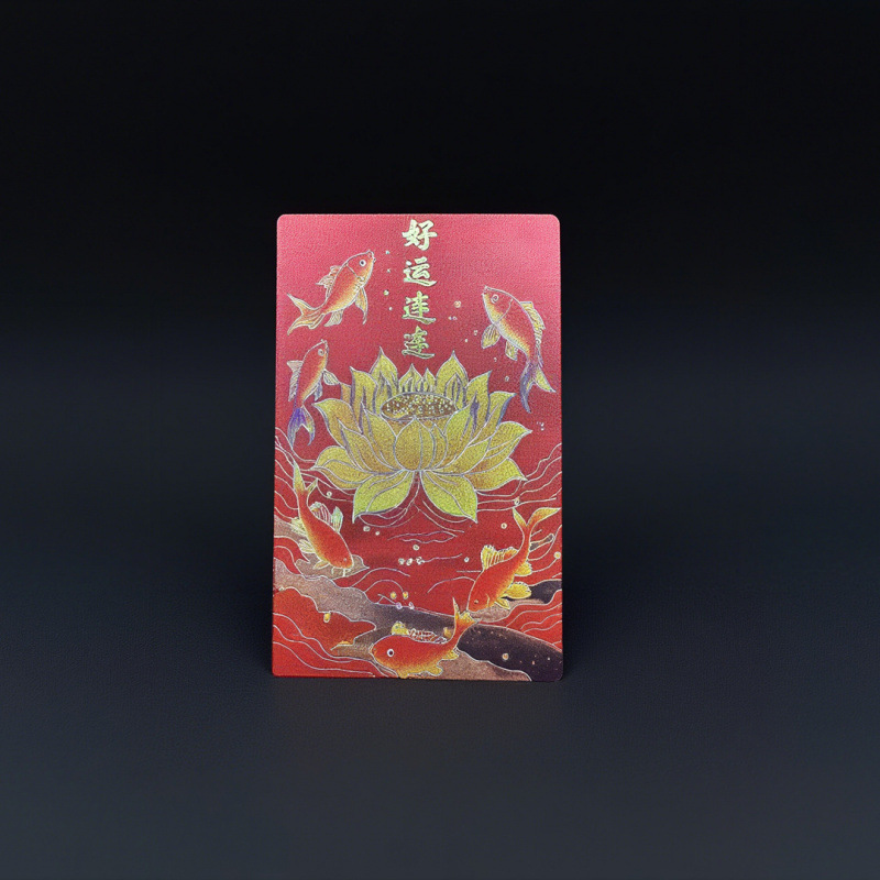 Wholesale new lotus and koi fish good luck frosted embossed phone stickers with self-adhesive backing, available for dropshipping