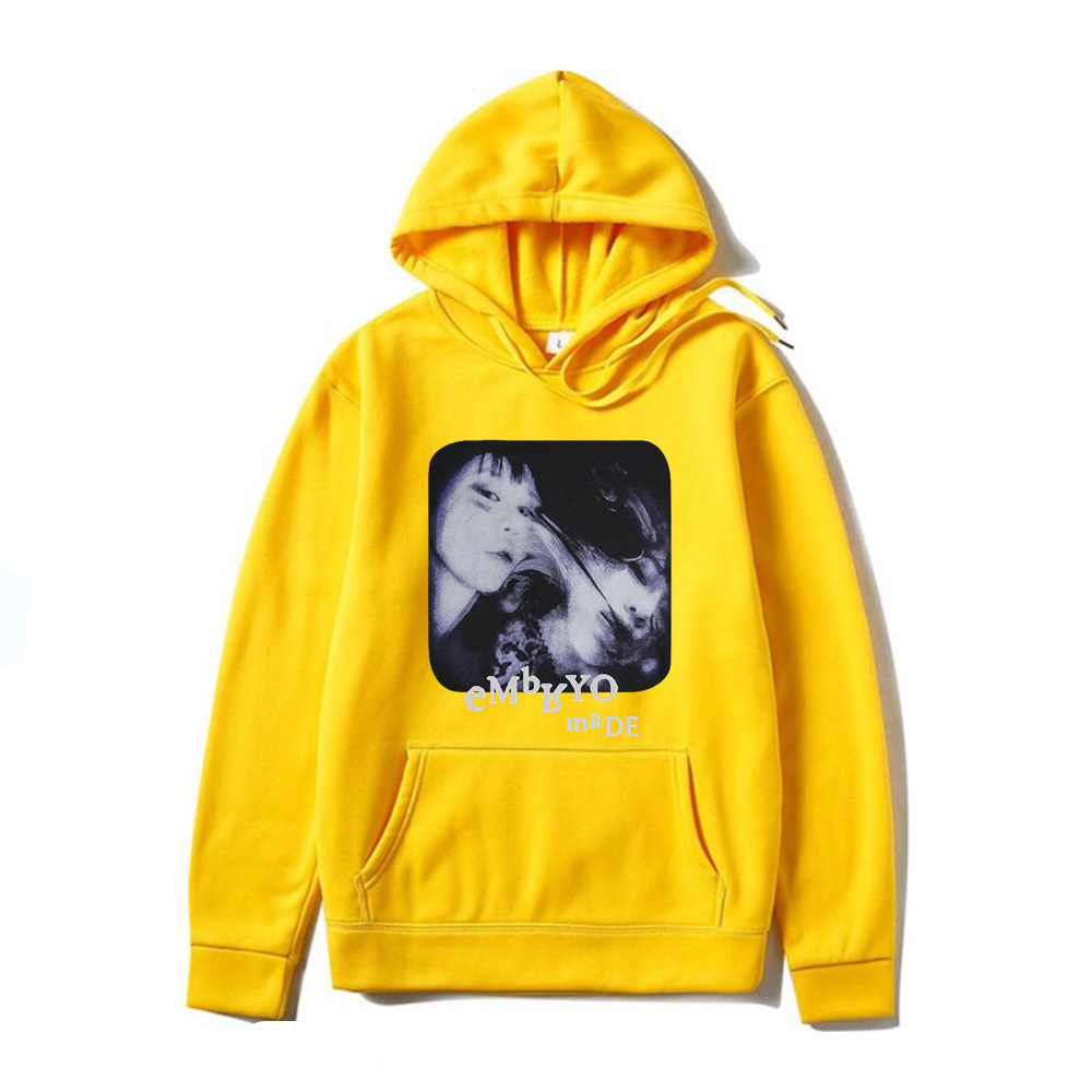Illusion Girl Letter Printing Thread Bottom Brushed Fleece Men's and Women's Casual Sports Sweater Pullover Sweatshirt_voghion.com