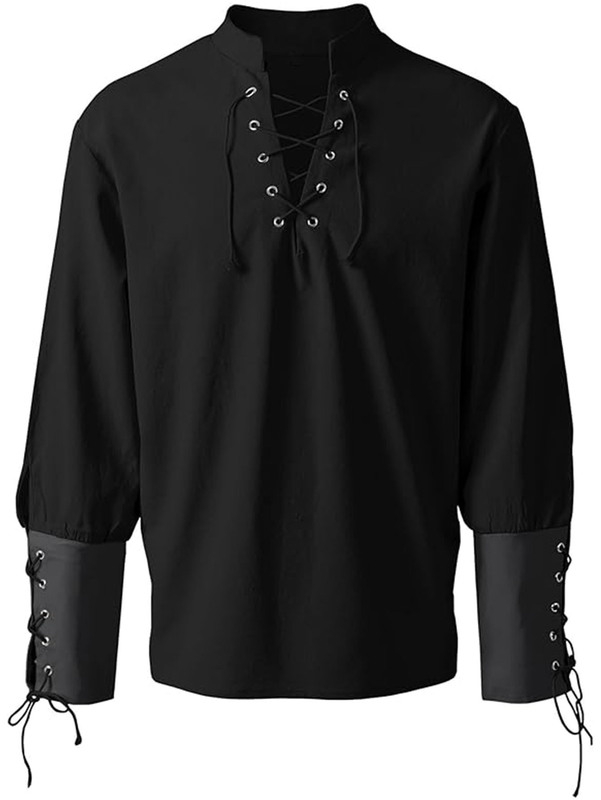 High-Quality New Men's Medieval Shirts, Pirate Gothic Long-Sleeved Shirts, Large Quantities in Stock on Amazon
