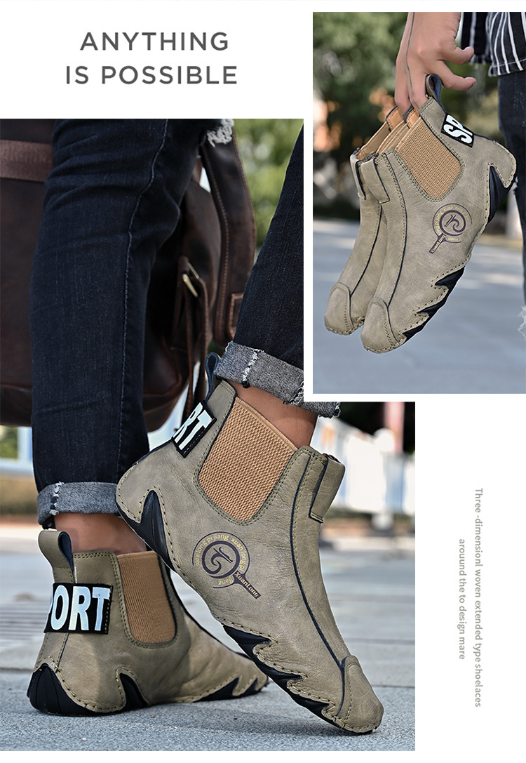 Toamna și iarna, cizme Martin înalte pentru bărbați, mărime mare, din piele de vacă autentică, din bumbac, calde, pentru toamnă și iarnă_voghion.com