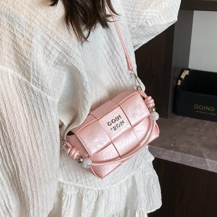 Nicho de tejido bolso mujer 2025 nueva moda versátil bolso de hombro de moda textura retro bolso cuadrado