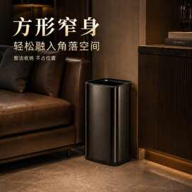 客房酒店垃圾桶12不锈钢无盖KTV棋牌家用客厅办公室纸篓民宿