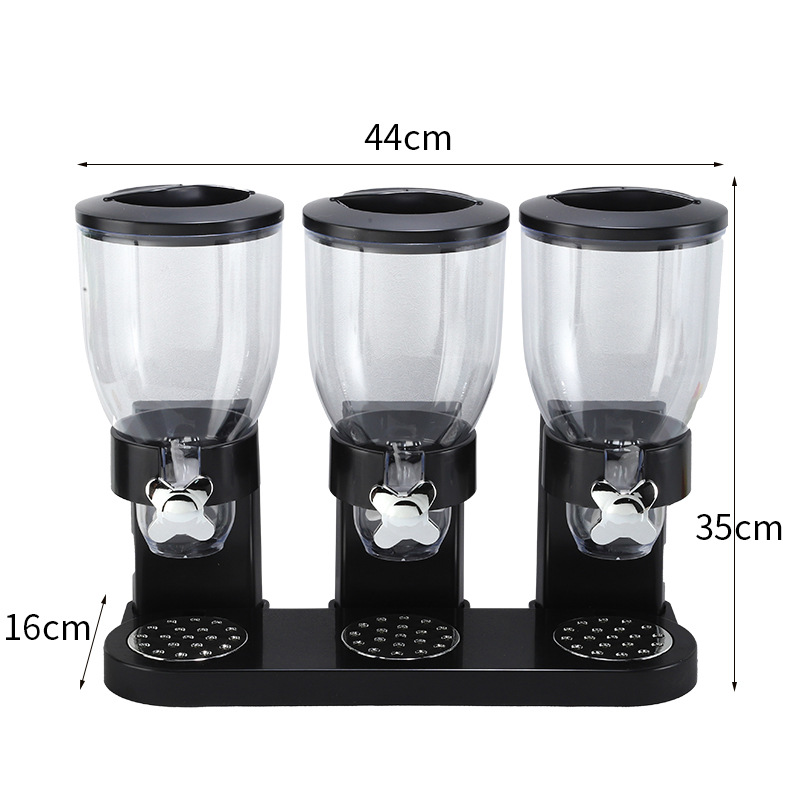 Tres barriles de trigo máquina hogar desayuno granos grano distribuidor almacenamiento arroz cubo avena almacenamiento tarro snack tarro de almacenamiento