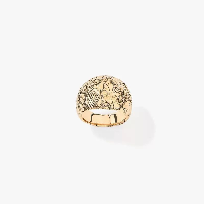 Anel vintage francês em latão dourado para mulher_voghion.com