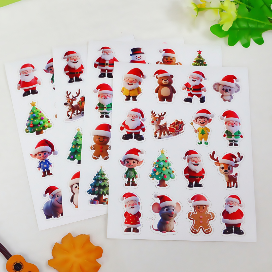 圣诞节贴纸套装防水材质礼物包装手机壳电脑水瓶装饰DIY节日装饰