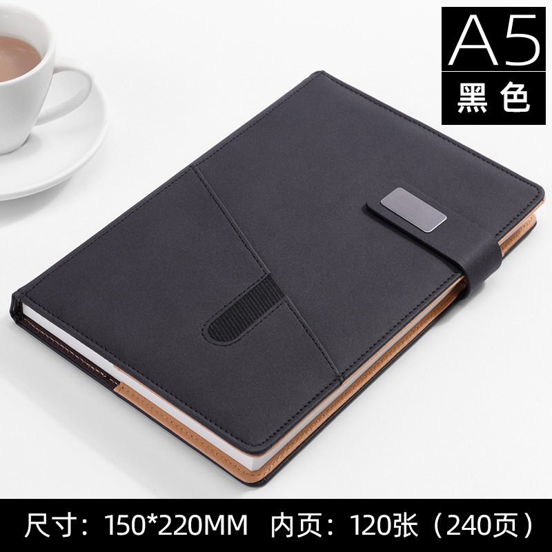 Cuaderno de negocios personalizado LOGO bolsillo de libro grueso botón magnético a5 reunión de oficina creativo cuaderno de notas papelería al por mayor