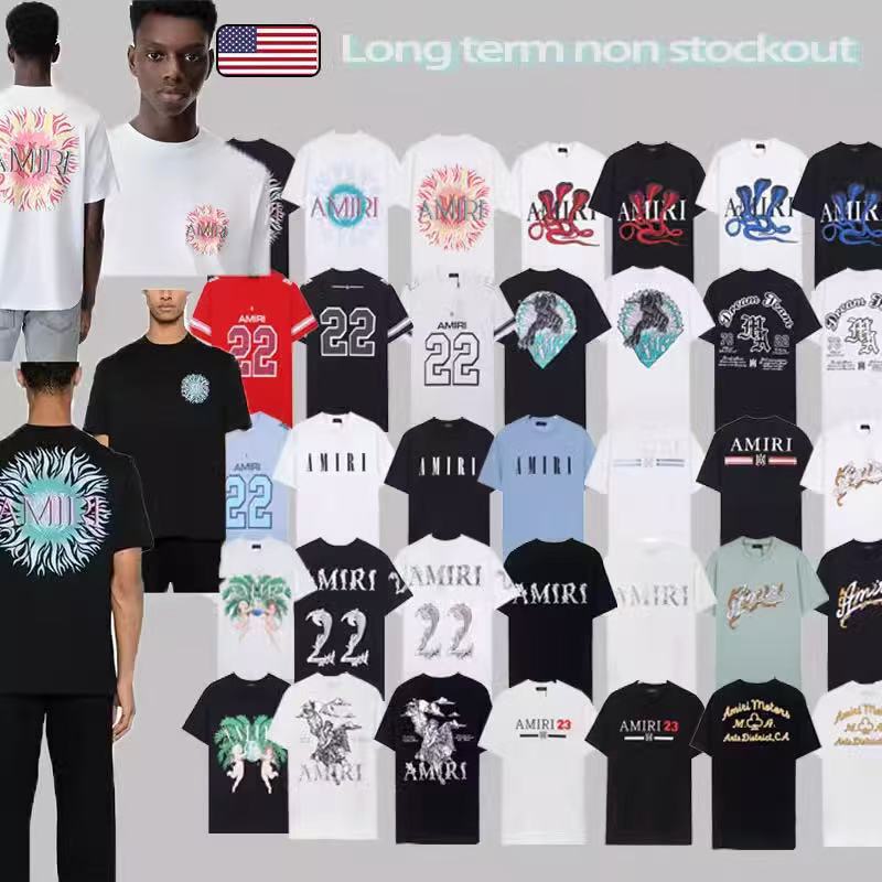 Amazon Trendy Summer Multi-Style Classic Printed Short-Sleeved Men's and Women's Versatile Round Neck Casual T-Shirts