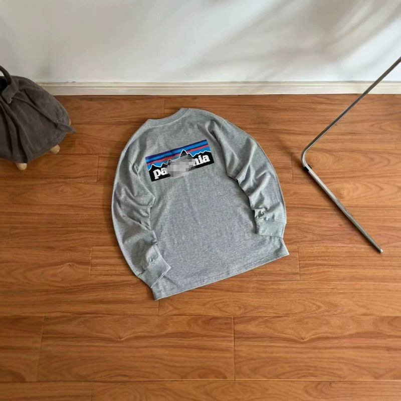 Cross-border Pa logo long-sleeve lightweight sweatshirt, unisex, loose fit, drop shoulder, outdoor casual couple style