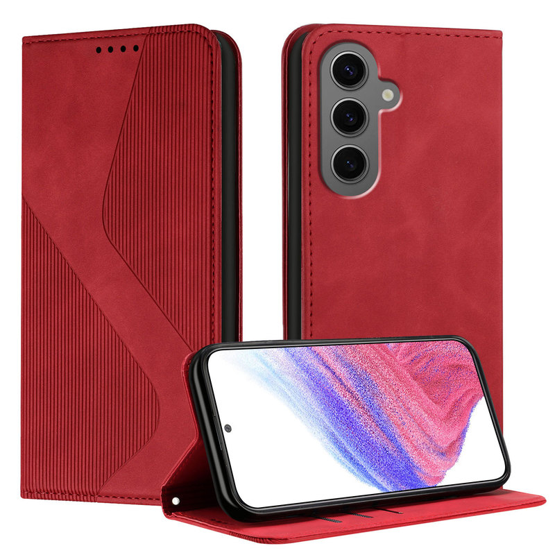 For Samsung S25 leather case A56 skin feel frosted card wallet strong magnetic bracket protective case Hot 40i