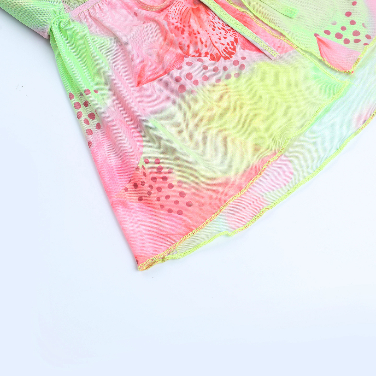 Summer Seaside Vacation Printing Color Contrast Lace up Halterneck Hollow Out Cutout Camisole Women
