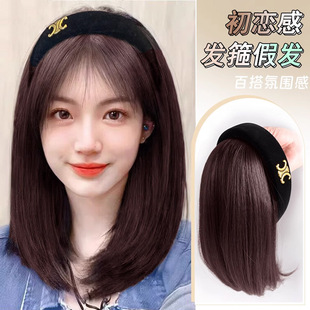 2024 new women's headband wig hair replacement block hair band half head cover multiple multi-color optional factory wholesale in stock
