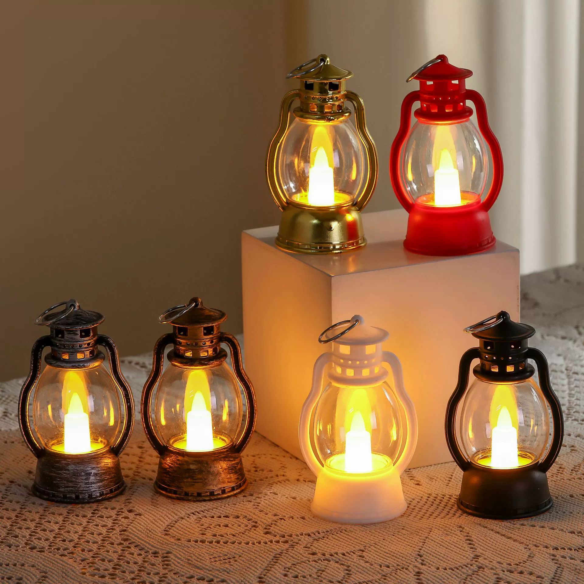 Миниатюрный ретро-фонарь в виде пони, свеча-ветряная лампа, цифровой фонарь-пони, детская игрушка, подарок, украшение для создания атмосферы на Хэллоуин, ночник