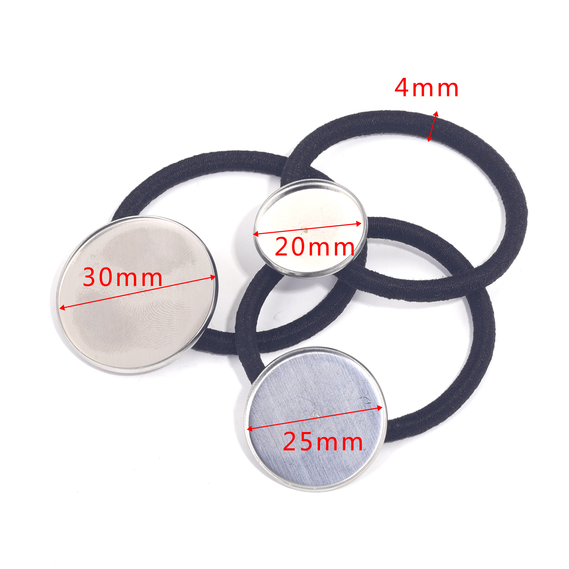 Estilo coreano accesorios para el pelo accesorios DIY joyería tiempo gema inferior soporte material de acero inoxidable banda Goma elástica