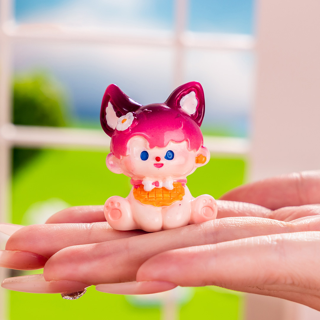 인터넷 연예인 시뮬레이션 여우 인형 시리즈 오일 떨어짐 인형 핸드메이드 DIY 레진 소형 액세서리 장  소형 장식품