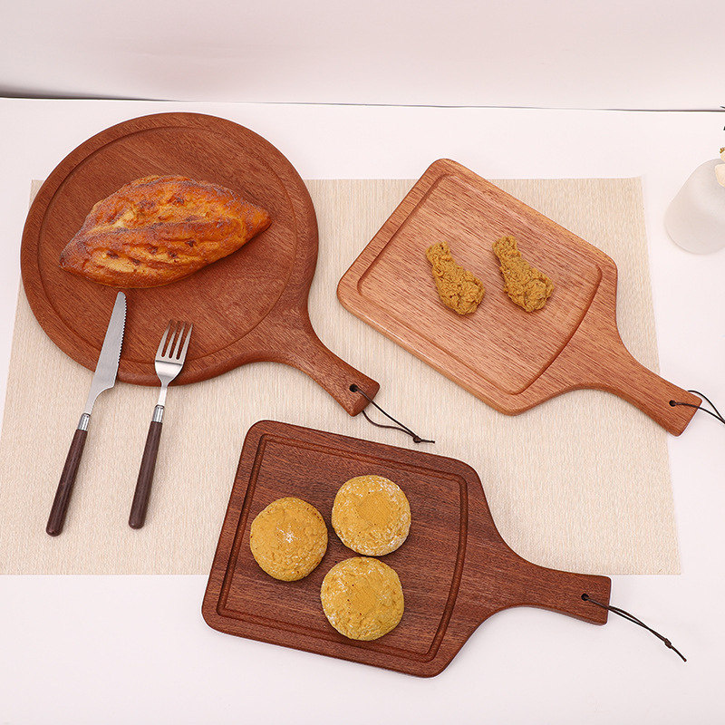 無垢材まな板、フルーツボード、木製ステーキプレート、洋食プレート、高級長方形丸型ピザボードトレイ|undefined