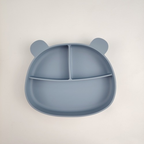 母婴用品硅胶熊猫餐盘儿童餐具宝宝辅食餐盘防摔防烫吸盘硅胶餐盘