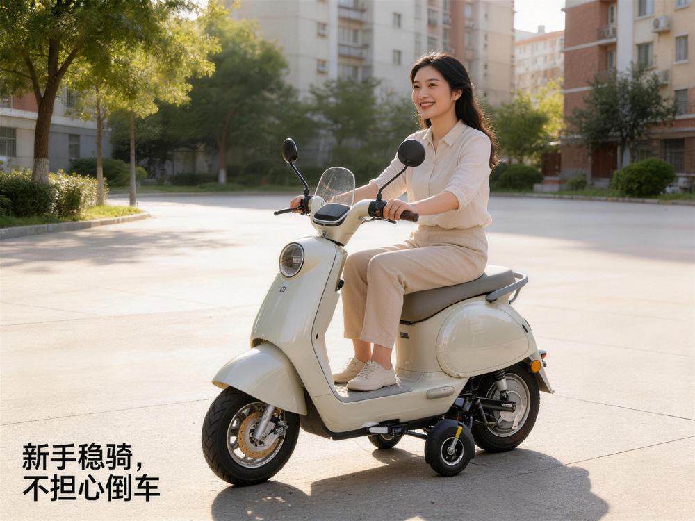 Electric Vehicle Auxiliary Wheels, Dual-Motor Balance Wheels, Anti-Slip and Anti-Fall Wheels for Adults and Beginners, Electric Adjustable and Foldable