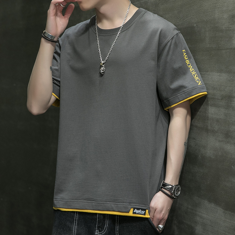 M - 8XL gran algodón hombre de manga corta camiseta de moda de verano deportiva casual de media manga camiseta de comercio exterior