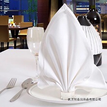 不掉白色酒店口布布净布打杯折花席西餐厅擦杯布毛吸水巾餐巾纯棉