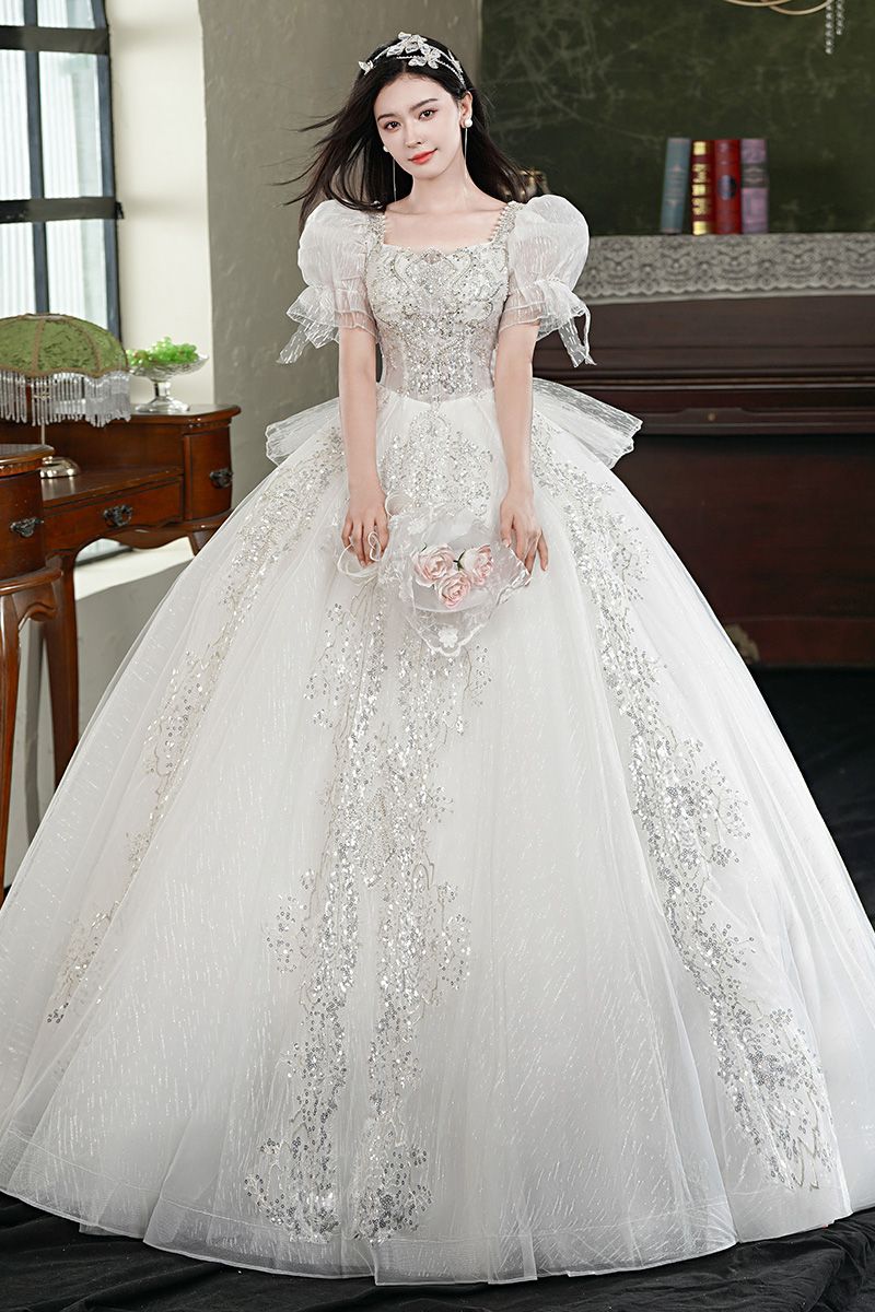 Luxury Wedding Dress 2025 New Model Bridal Gown Off-Shoulder Petite Plus-Size French Texture