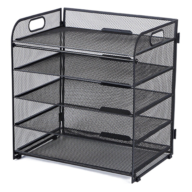 Estante de almacenamiento de archivos de oficina transfronterizo, estante de almacenamiento de archivos de escritorio de hierro para archivos de papel A4, estante de archivos de oficina de metal