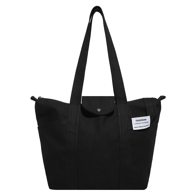 Bolsa de brazo coreana de viento perezoso para mujeres 2025, nuevo bolso simple, bolsa de hombro de gran capacidad, bolsa de lona casual