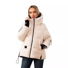 冬季新款跨境外贸批发女棉服供应链短款连帽加厚保暖女士棉服外套