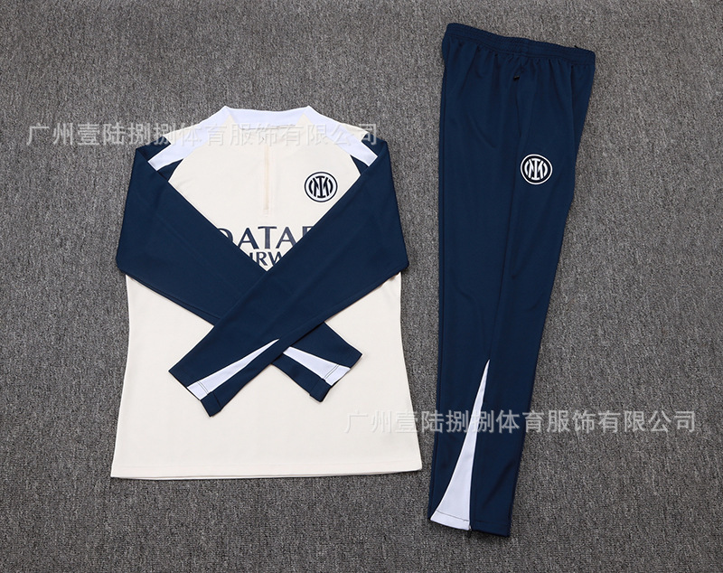 2526新款足球服巴黎皇马阿森纳拜仁长袖半拉训练服一件批发|undefined