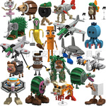 跨境美国国外AI山海经木棍人鳄鱼通通通积木手办玩具摆件