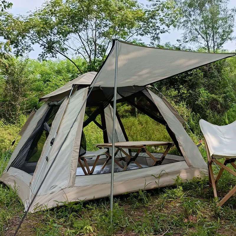 Travel tent for camping, handheld folding automatic canopy, 2 in 1