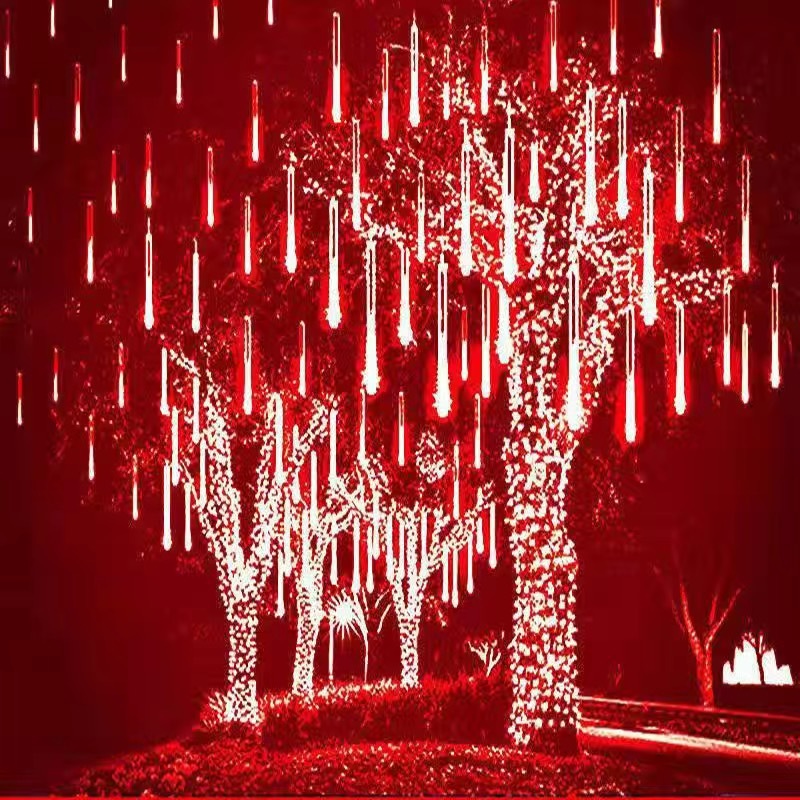 Suministro directo de fábrica LED meteoro ducha luz parche destacado impermeable lluvia de meteoros luz cadena Navidad vacaciones Lámpara decorativa tubo