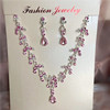 Fashionable high-end crystal earings, earrings, necklace for bride, chain, jewelry, dress, set, European style