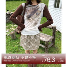 【十三行7折特价不退货】 针织格纹半身裙小众时尚短裙半裙251016