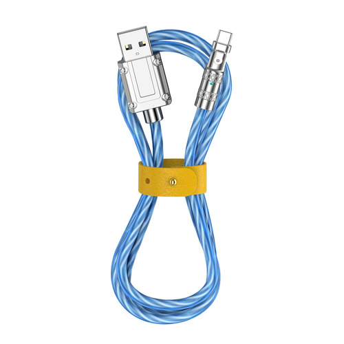 New Flow 180-degree Connector Glitter Data Cable Compatible with Android Huawei Phones USB Charging Cable