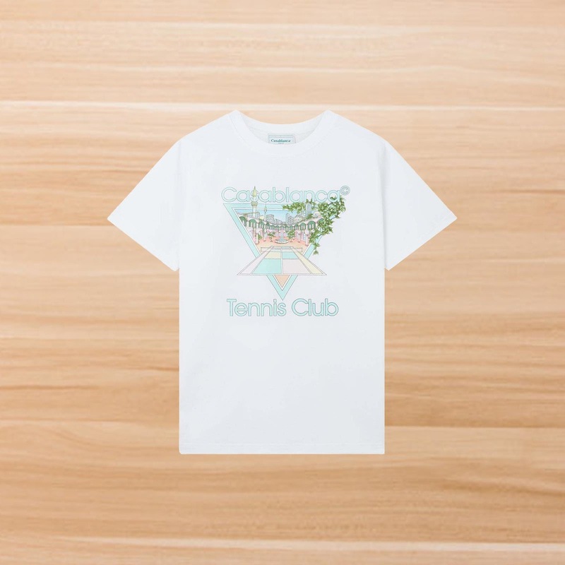 カサブランカ カサブランカ 半袖 ヘビーウェイト 260g アメリカのトレンド ブランド ニッチ ルーズ ハイストリート Tシャツ|undefined