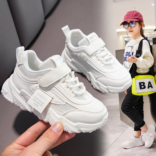 Children's white shoes new style  spring and autumn comfortable and breathable boys and girls sports shoes casual shoes student shoes
