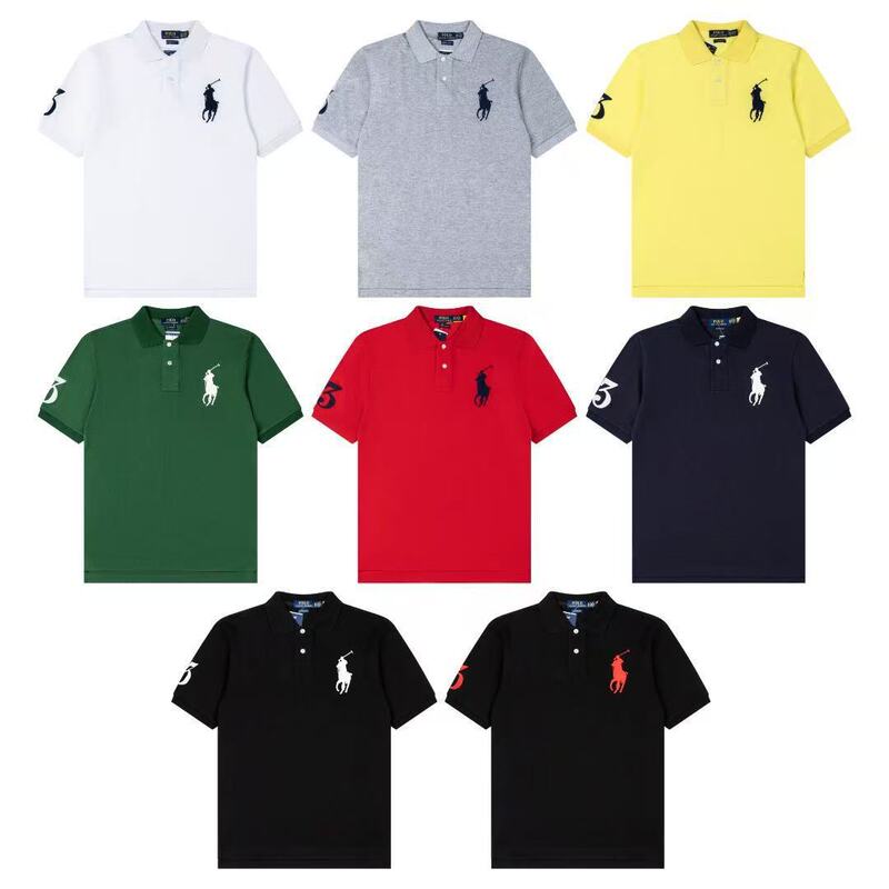 Scanable Qr Code Rl Ralph Lauren Large Horse Embroidered Logo Loose Casual Versatile Unisex T-Shirt Short-Sleeve Polo Shirt Scanable Qr Code Rl Ralph Lauren Large Horse Embroidered Logo Loose Casual Versatile Unisex T-Shirt Short-Sleeve Polo Shirt