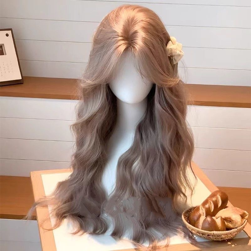 Connie [Fluffy Bunny] Sladká a roztomilá vodní vlnka Síťka na dlouhé vlnité vlasy Celebrity Lolita Face-Lifting Paruka pro snížení věku celé hlavy