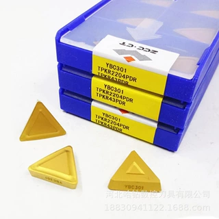 面铣刀片数控刀片TPKR2204PDR YBG202不锈钢用合金刀粒三角形刀片
