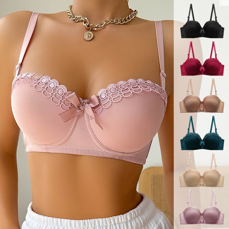 Xiyinonte Mother Cross-Border Girl Bra Embroidered Butterfly Underwired Intimates Non-Slip Fashionable Ladies Sexy Big Breasts Slimming