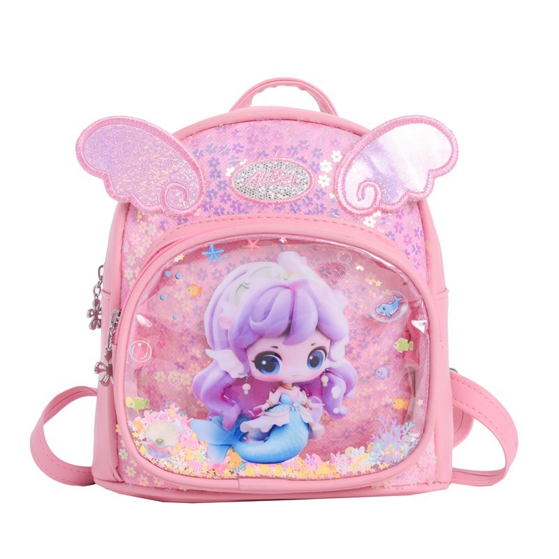 Hermosa mochila de princesa pequeña, ala pequeña, mochila de jardín de infantes, nueva mochila infantil coreana