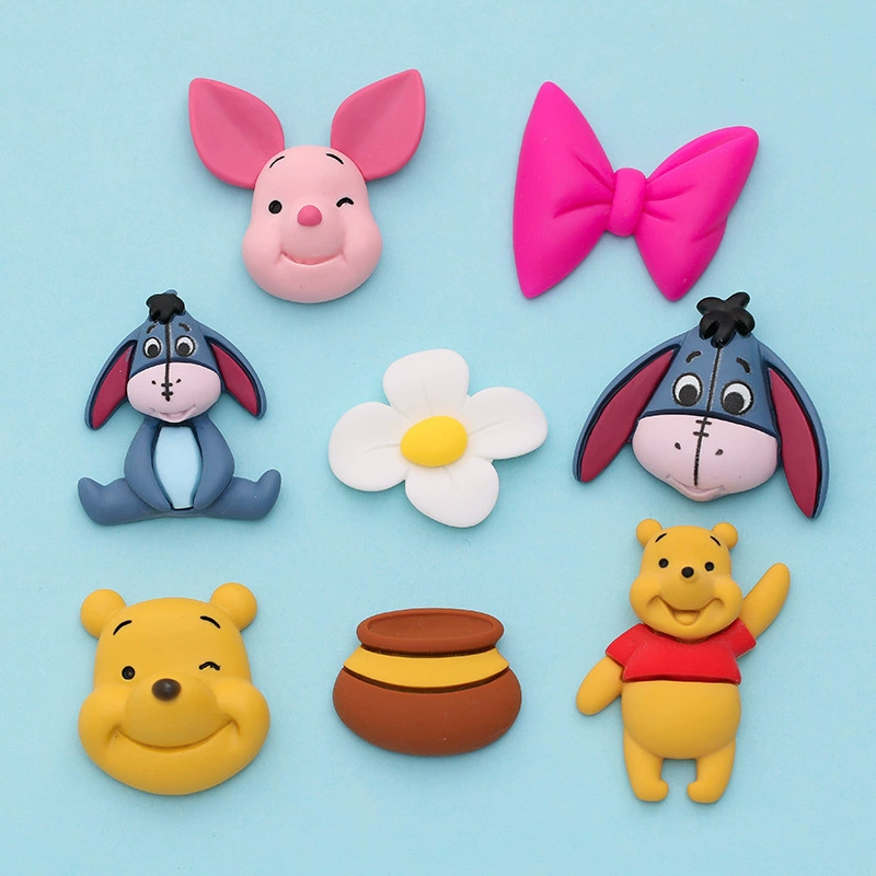 Cartoon cute pig head donkey Winnie the Pooh honey pot creamy gel phone case DIY handmade resin accessory