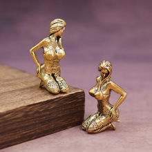 跨境热销黄铜跪姿女神性感美女模特摆件雕像工艺品桌面家居装饰品